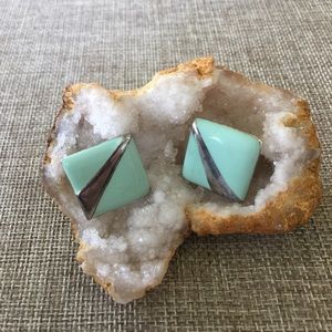 Vintage Costume Jewelry Earrings Tiffany Blue